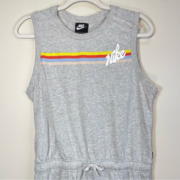 Nike Grey Sleeveless Cotton Striped Romper Size Womens Medium Retail $65 - Picture 5 of 9
